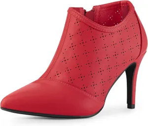 Perphy Cut out Perforated Boots Pointed Toe Stiletto Heels Costumes Ankle Booties for Women