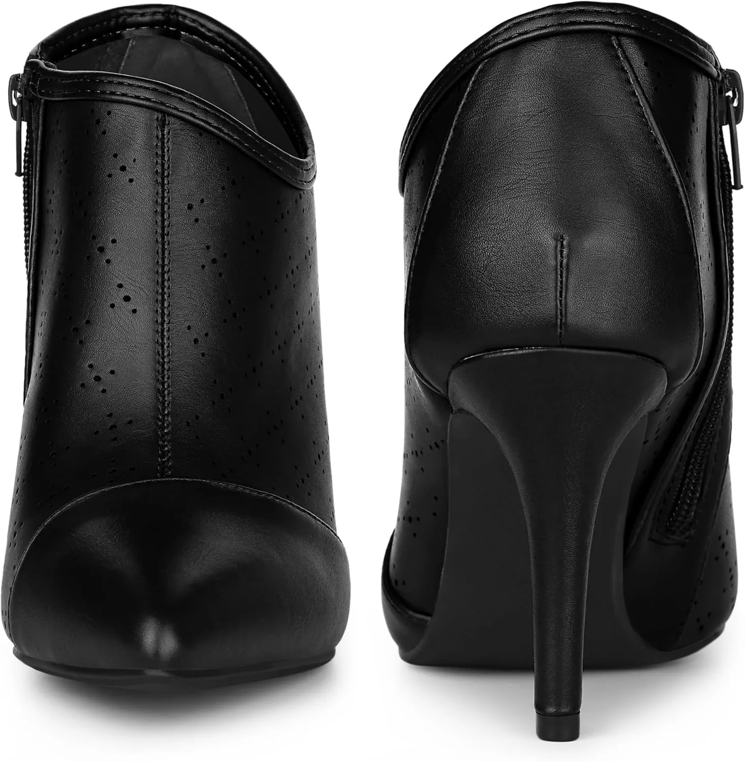 Perphy Cut out Perforated Boots Pointed Toe Stiletto Heels Costumes Ankle Booties for Women