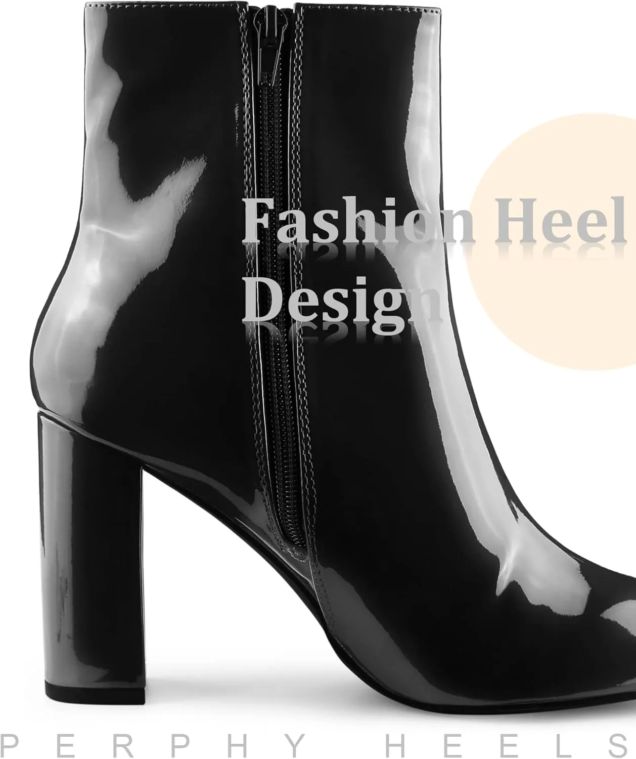 Perphy Pointed Toe Side Zip Chunky Heel Ankle Boots for Women