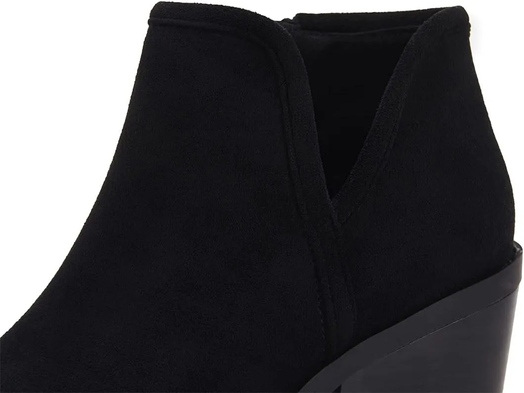 PiePieBuy Womens Ankle Boots Chunky Stacked Heel Slip on Shoes Faux Suede Side Zipper Casual Western Booties