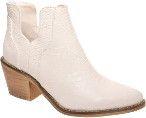 Pierre Dumas Women's Cut Out Ankle Boots Chunky Stacked Heel Almond Toe Slip on Western Booties