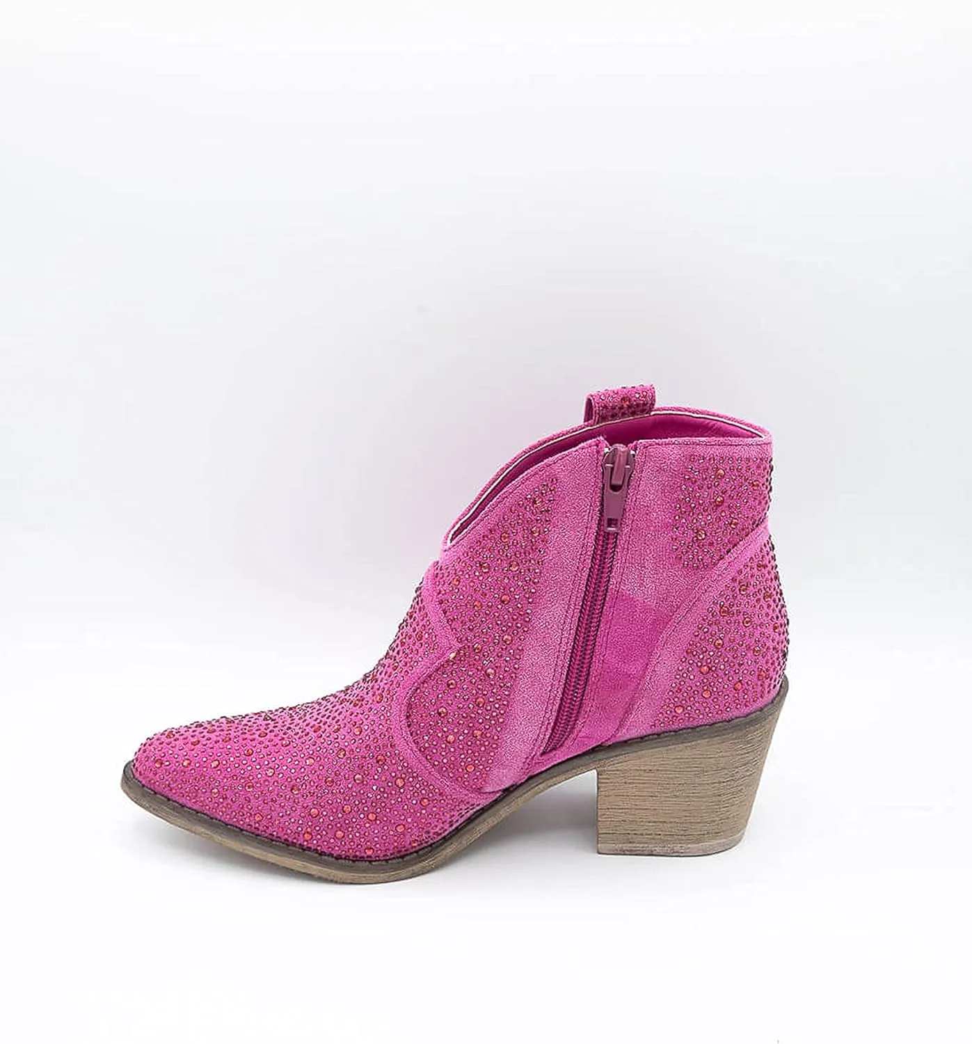 Pierre Dumas Women's Wilder-9 Rhinestone Chunky Heel Ankle Bootie