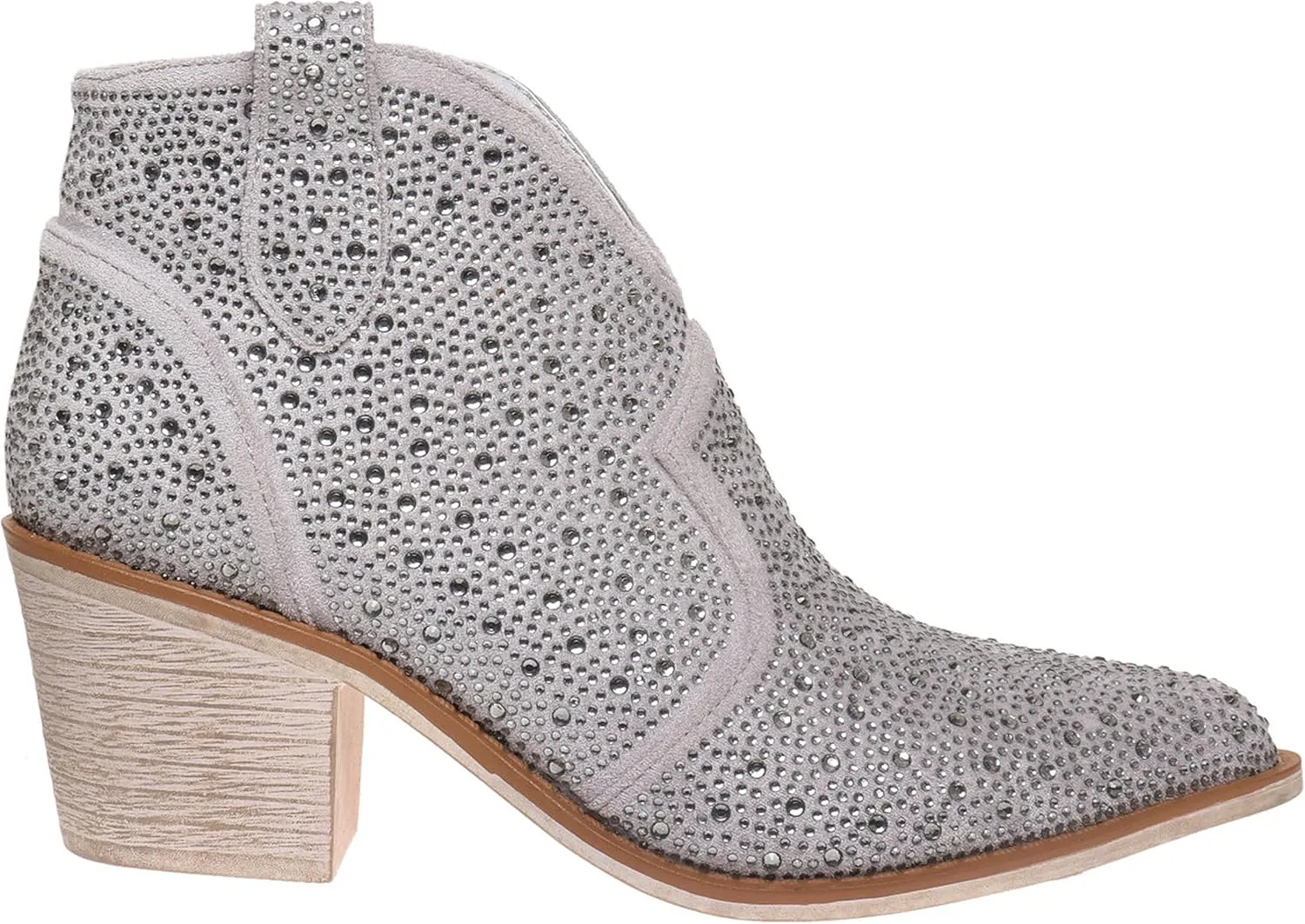 Pierre Dumas Women's Wilder-9 Rhinestone Chunky Heel Ankle Bootie