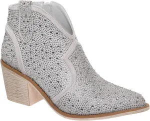 Pierre Dumas Women's Wilder-9 Rhinestone Chunky Heel Ankle Bootie