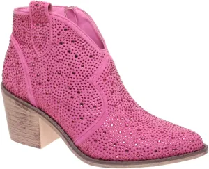 Pierre Dumas Women's Wilder-9 Rhinestone Chunky Heel Ankle Bootie