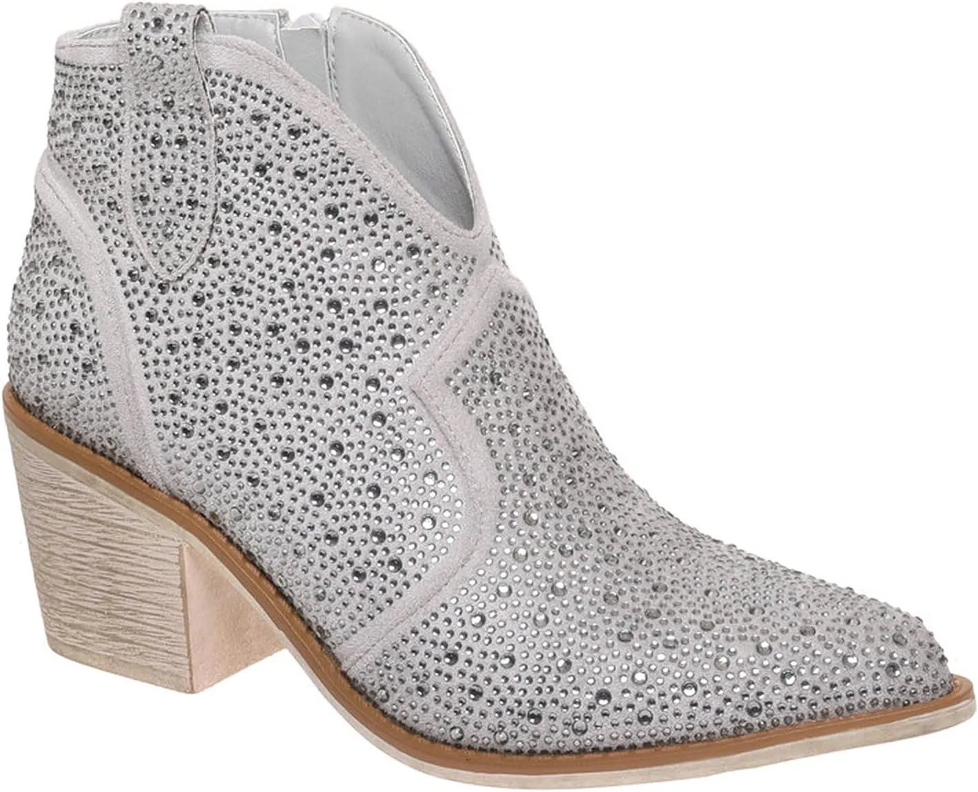Pierre Dumas Women's Wilder-9 Rhinestone Chunky Heel Ankle Bootie