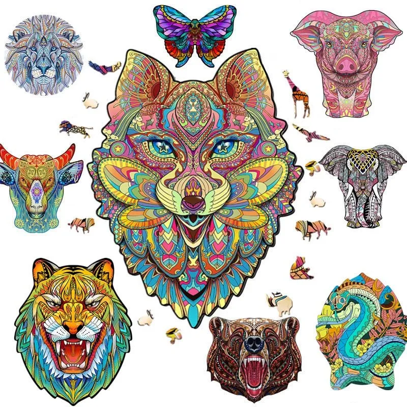 Pink Ethnic Boar 3D Wood Jigsaw Puzzle