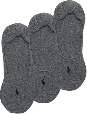 POLO RALPH LAUREN Dress Liner Socks - 3 Pair Pack - Lightweight Cotton Comfort With Non-slip Heel
