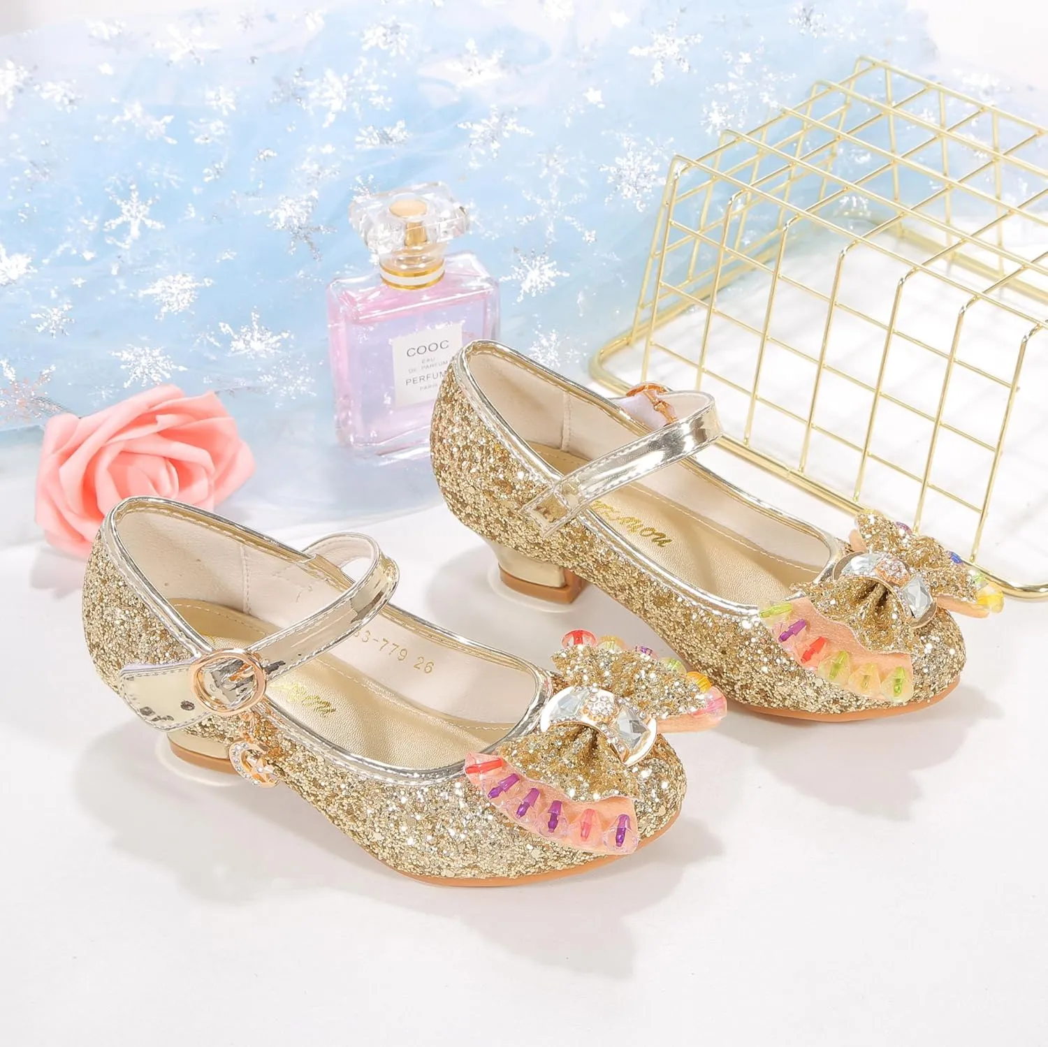 Princess Shoes for Girls, Toddler Dress Shoes with Sparkle - Comfortable & Stylish (Size 2-13)