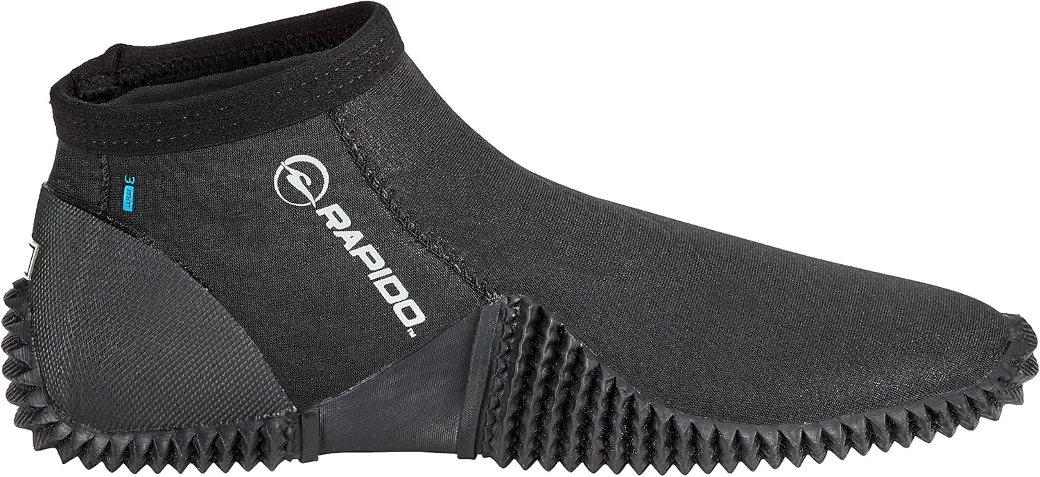 Rapido Boutique Collection Premium 3mm Neoprene Men & Women Neoprene Wetsuit Boots, Puncture Resistant Water Shoes Dive Booties
