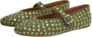 Rhinestone Ballet Flats for Women Sparkly Crystals Ballerina Shoes Women's Buckled Strap Mary Jane Flat Comfort Casual Low Heels