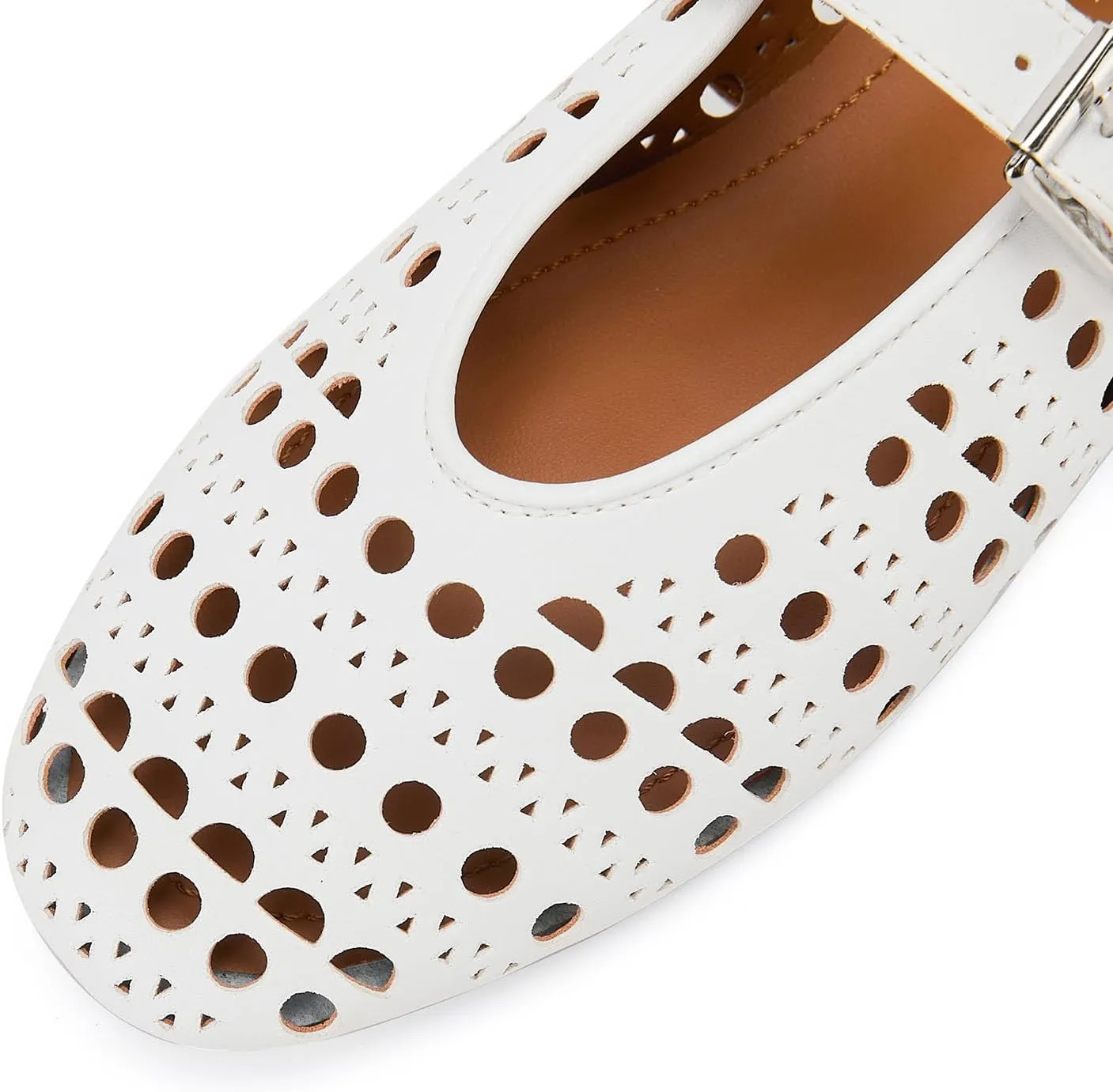 Rhinestone Ballet Flats for Women,Women's Sparkly Crystal-Embellished Ballerina Shoes Mesh Flats Fishnet Buckle Strap Mesh Ballet Flats Comfortable Round Toe Casual Dress Mary Jane Shoes