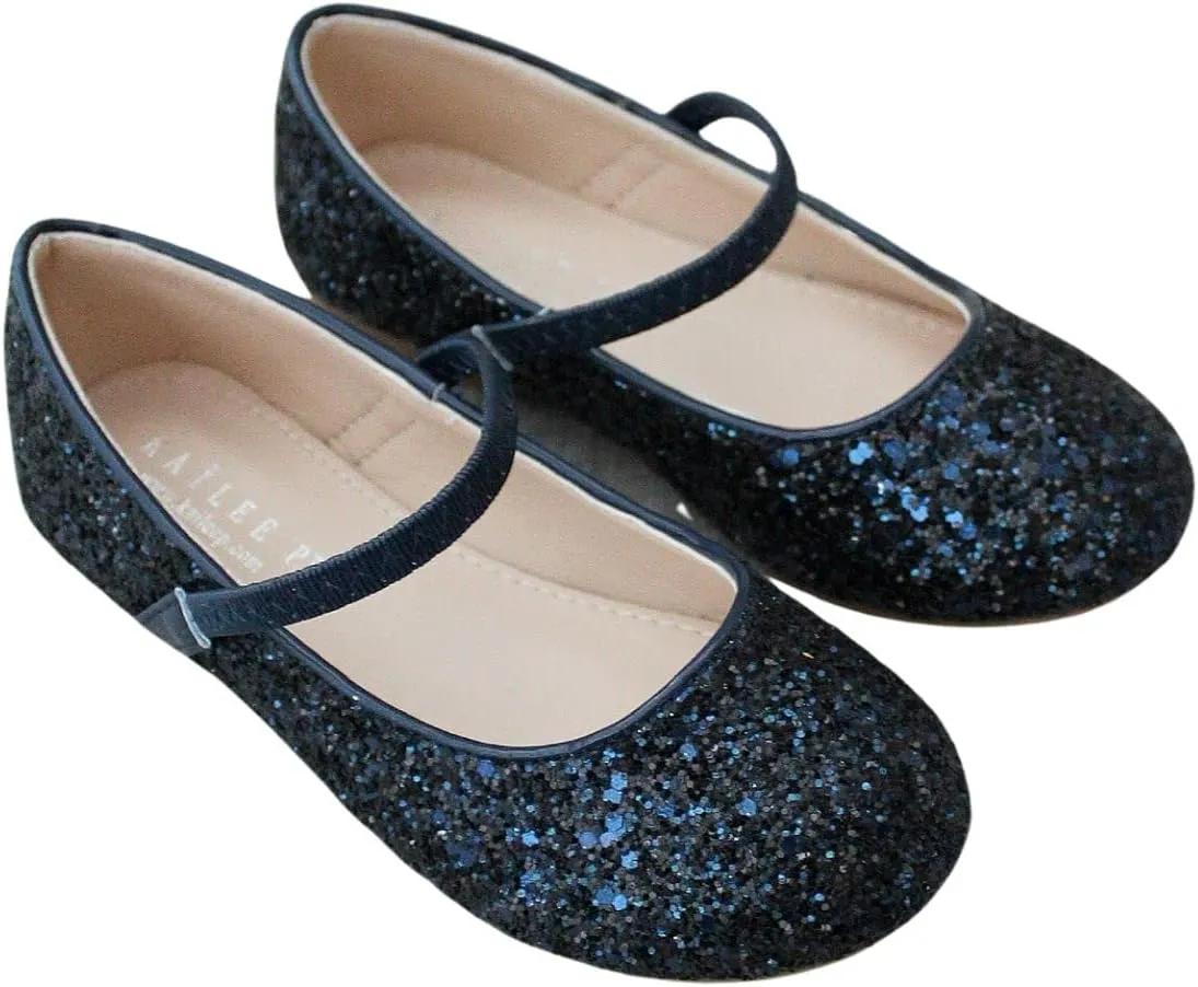 Rock Glitter Mary Jane Ballet Flats, Flower Girls Shoes, Toddler Girls, Party Shoes, Birthday Flats