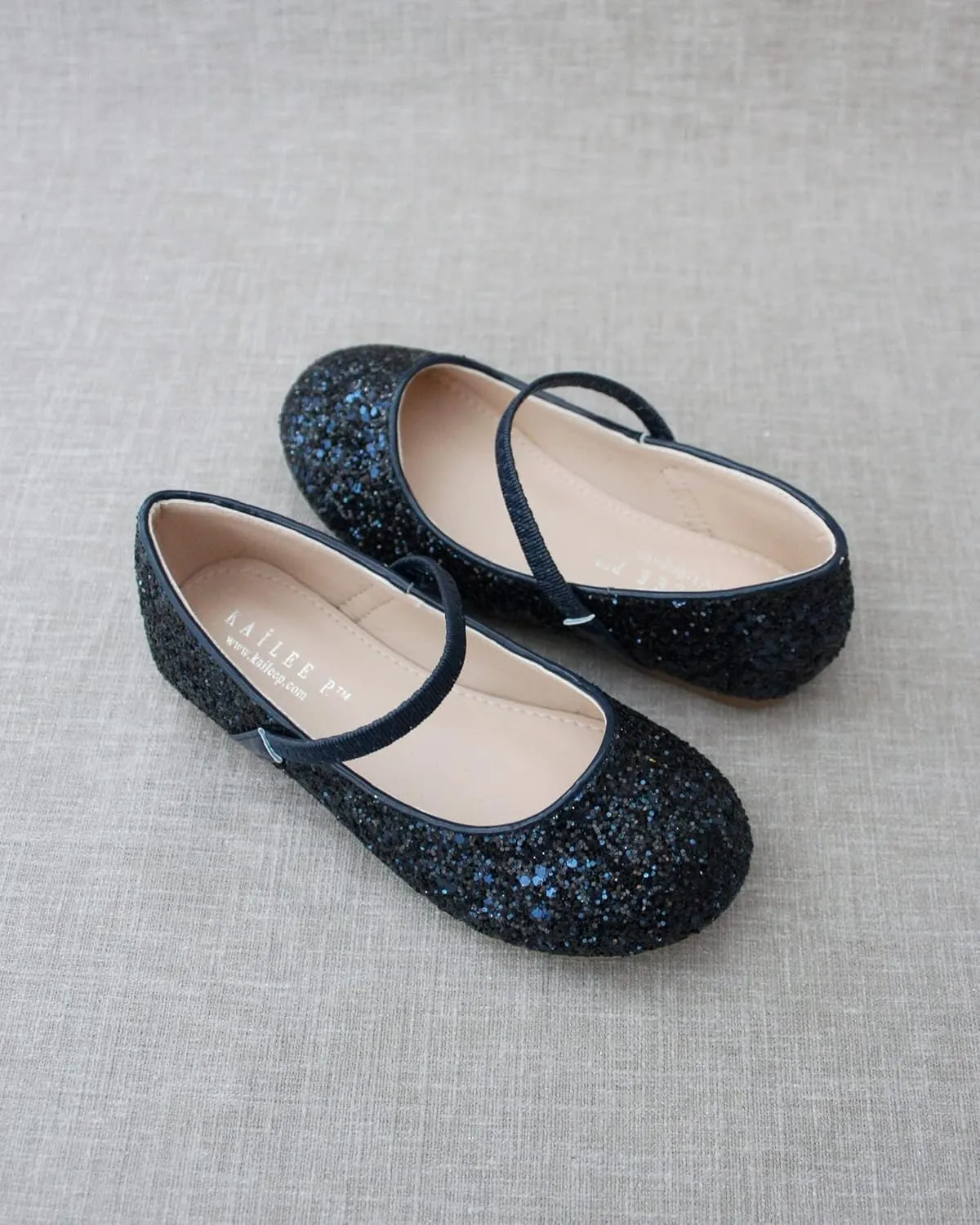 Rock Glitter Mary Jane Ballet Flats, Flower Girls Shoes, Toddler Girls, Party Shoes, Birthday Flats