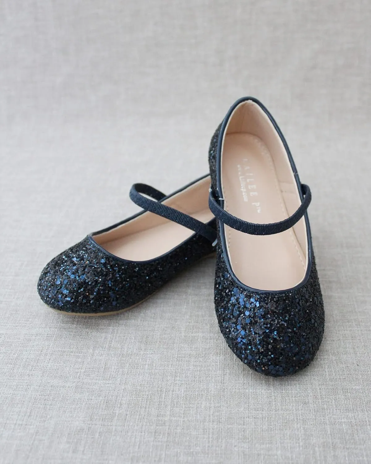 Rock Glitter Mary Jane Ballet Flats, Flower Girls Shoes, Toddler Girls, Party Shoes, Birthday Flats