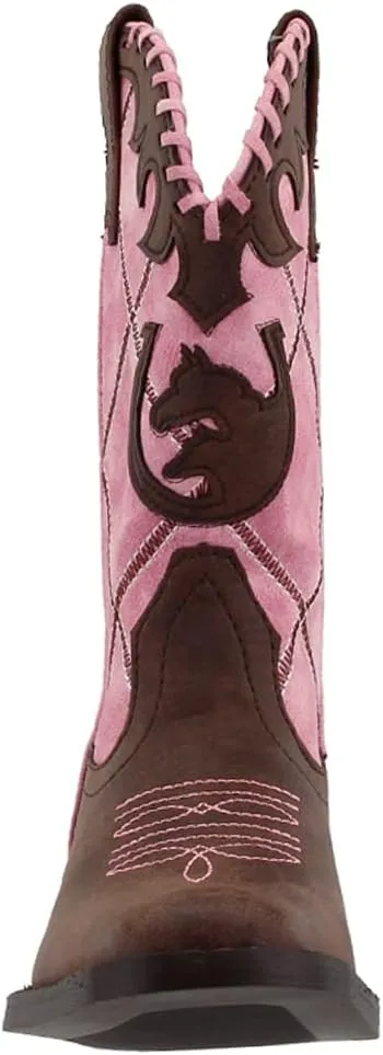 ROPER Kids Girls Lacy Square Toe Casual Boots Mid Calf - Pink