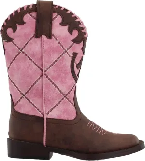 ROPER Kids Girls Lacy Square Toe Casual Boots Mid Calf - Pink