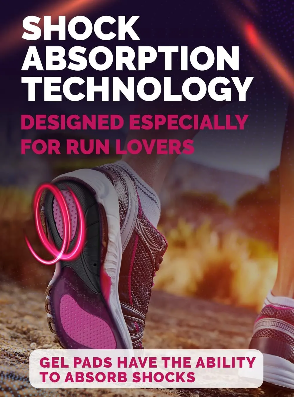 Running Insoles Men Women - Athletic Shock Absorbing Gel Insoles - Runner’s Knee - Reduce Muscle Soreness - Plantar Fasciitis - for Sport Shoes (M)