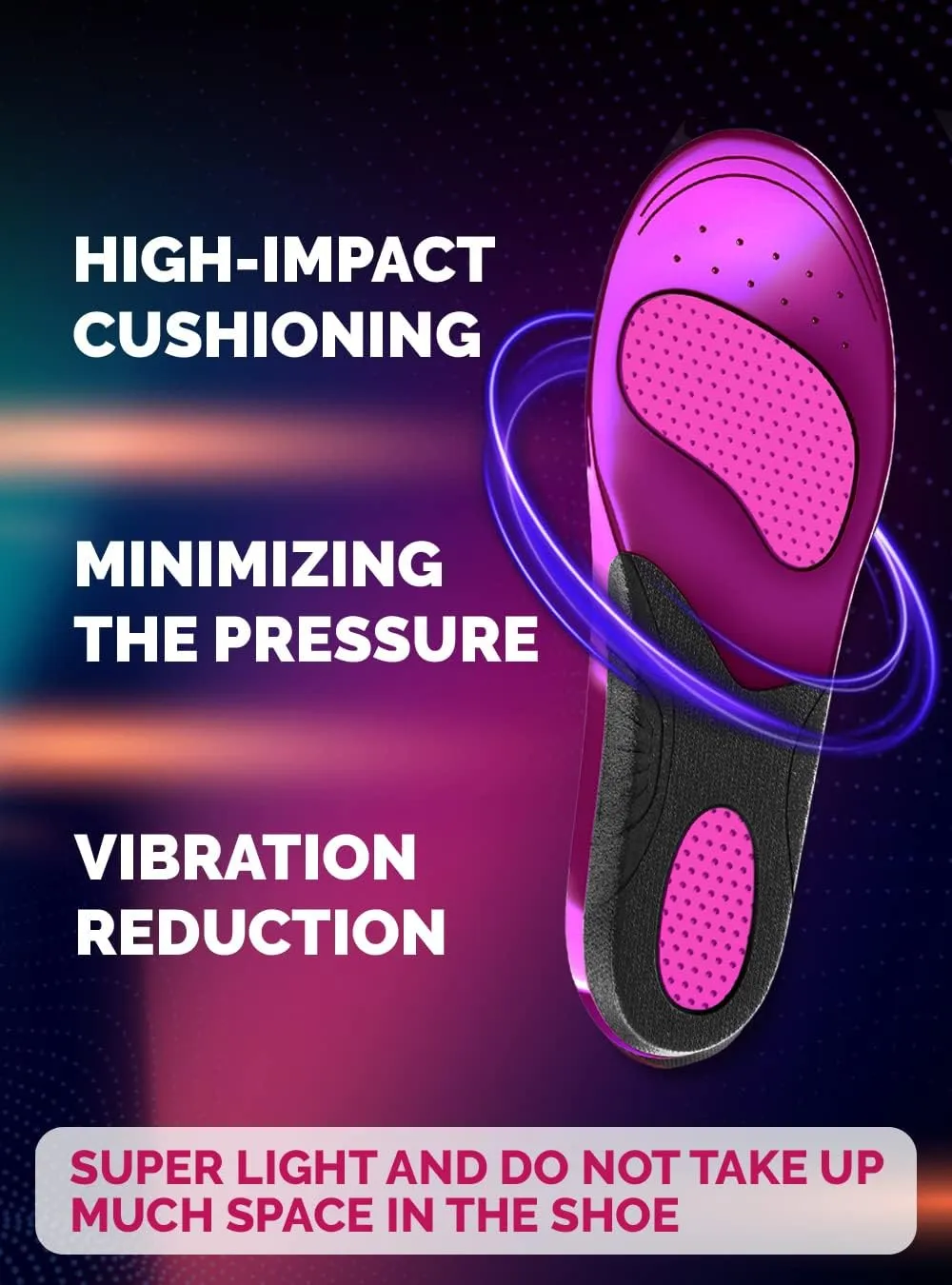 Running Insoles Men Women - Athletic Shock Absorbing Gel Insoles - Runner’s Knee - Reduce Muscle Soreness - Plantar Fasciitis - for Sport Shoes (M)
