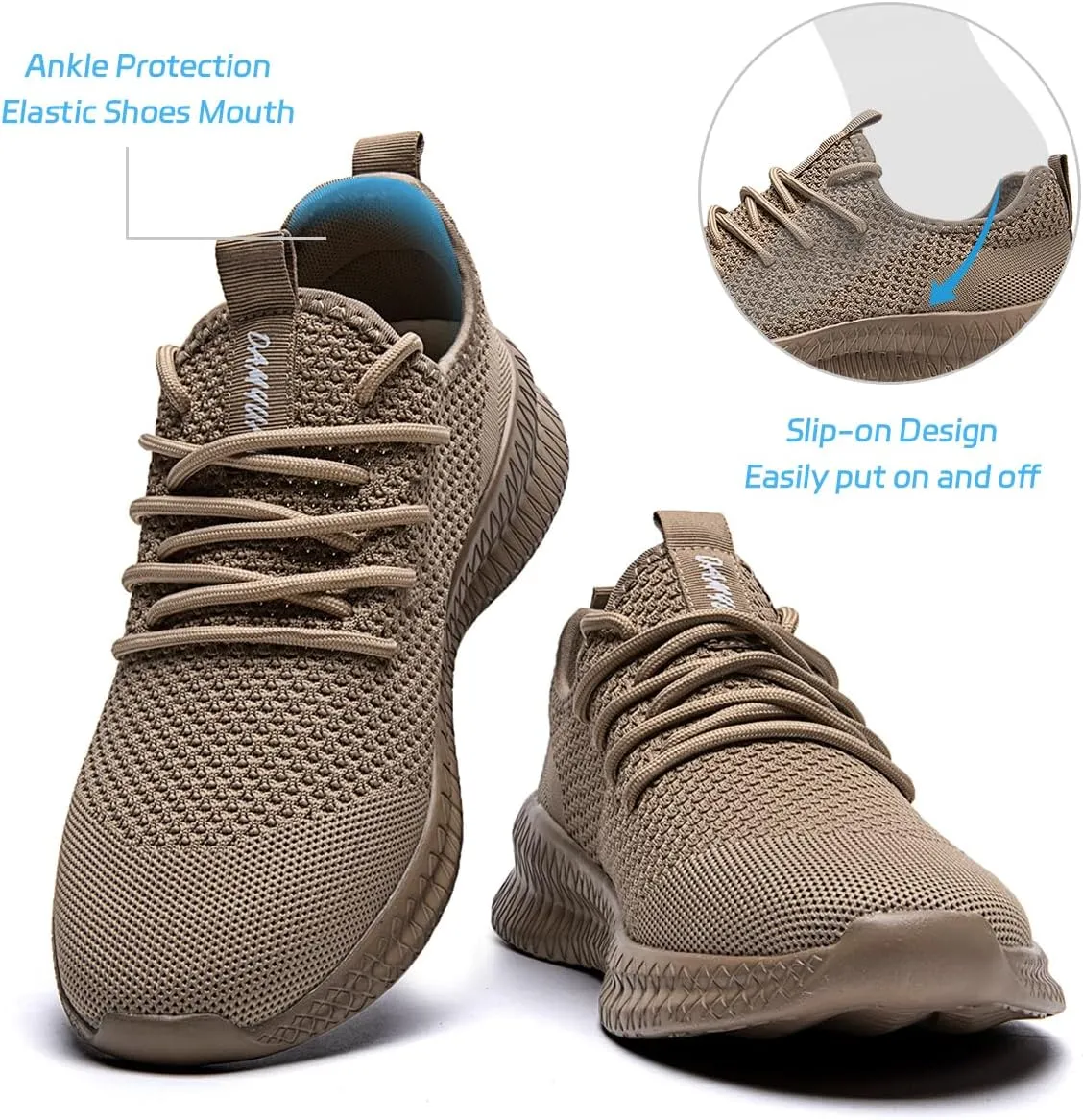 Running Shoes for Men Casual Slip On Tennis Walking Gym Workout Shoes Lightweight Breathable Non Slip Hiking Sport Athletic Fashion Sneakers