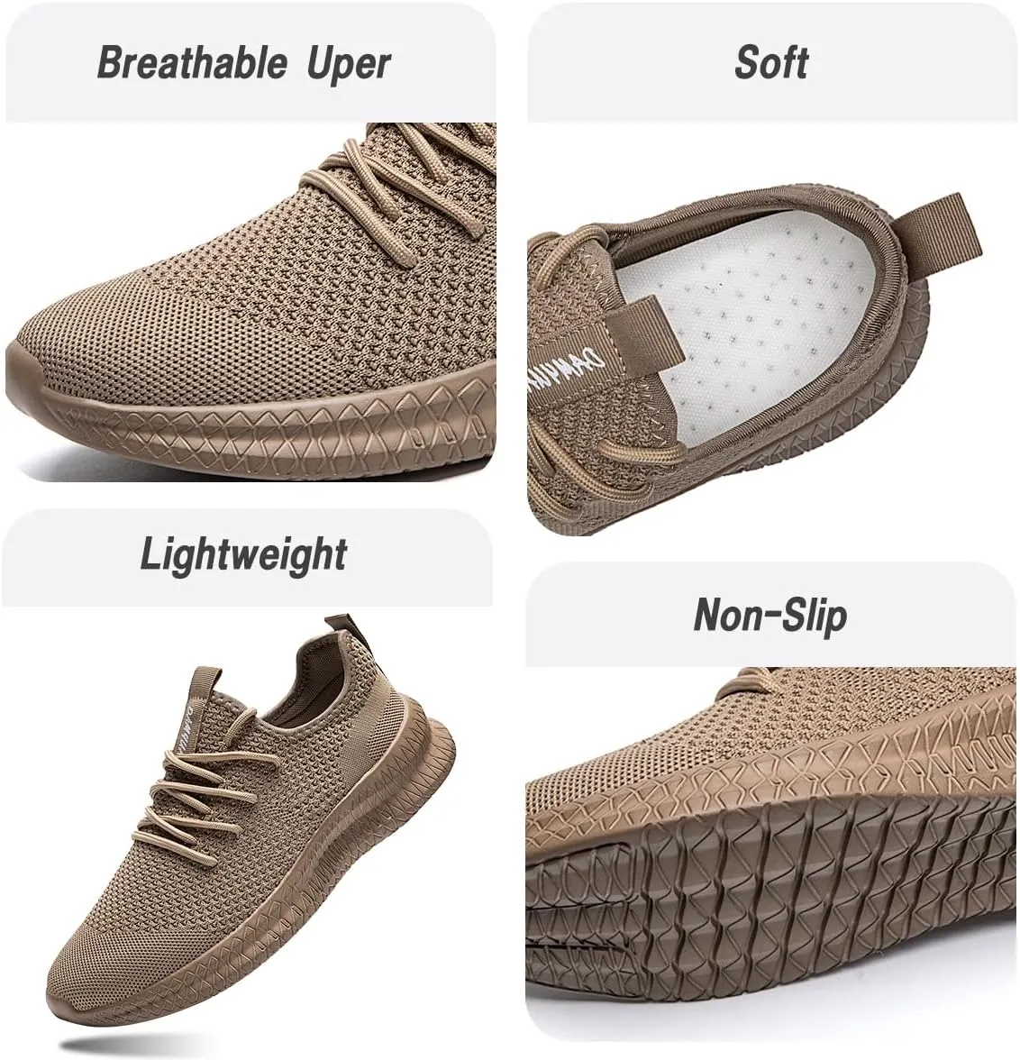 Running Shoes for Men Casual Slip On Tennis Walking Gym Workout Shoes Lightweight Breathable Non Slip Hiking Sport Athletic Fashion Sneakers