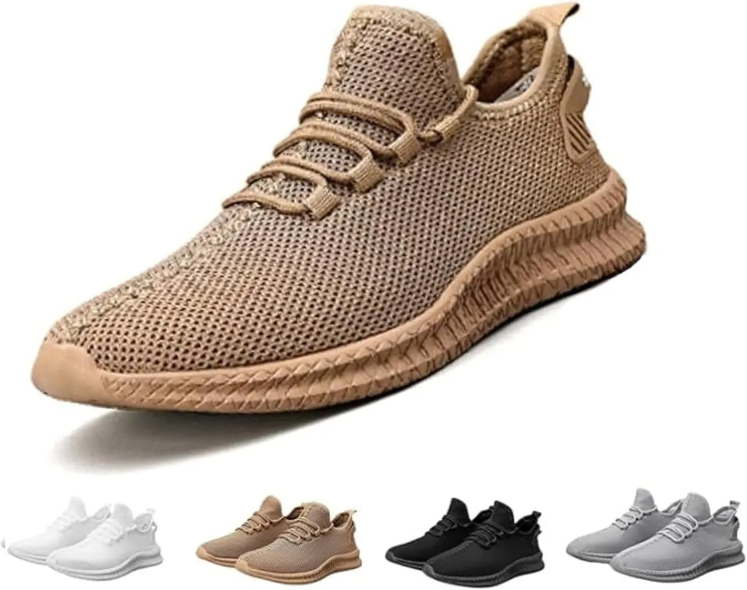 Running Shoes - Running Shoes for Men, Breathable & Non Slip Men's Sneakers, Knit Mesh Design Walking Shoes for Men, Lightweight Men's Trail Running Shoes & Workout Shoes