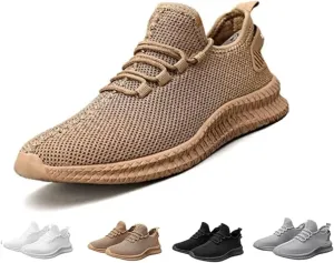 Running Shoes - Running Shoes for Men, Breathable & Non Slip Men's Sneakers, Knit Mesh Design Walking Shoes for Men, Lightweight Men's Trail Running Shoes & Workout Shoes