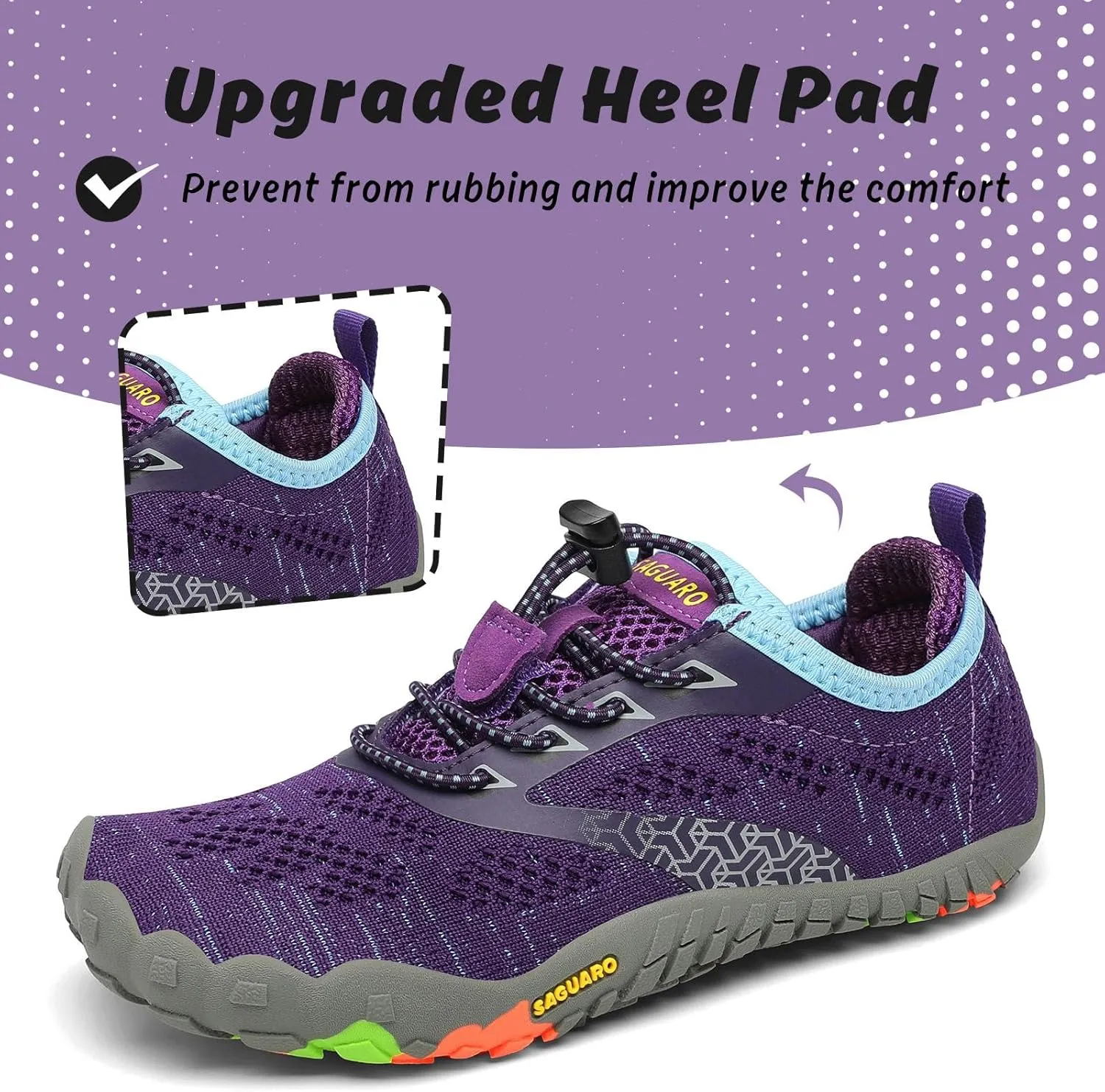 SAGUARO Kids' Barefoot Shoes Boys Girls Quick Dry Aqua Athletic Sneakers Lightweight Sport Footwear Toddler Water Shoes