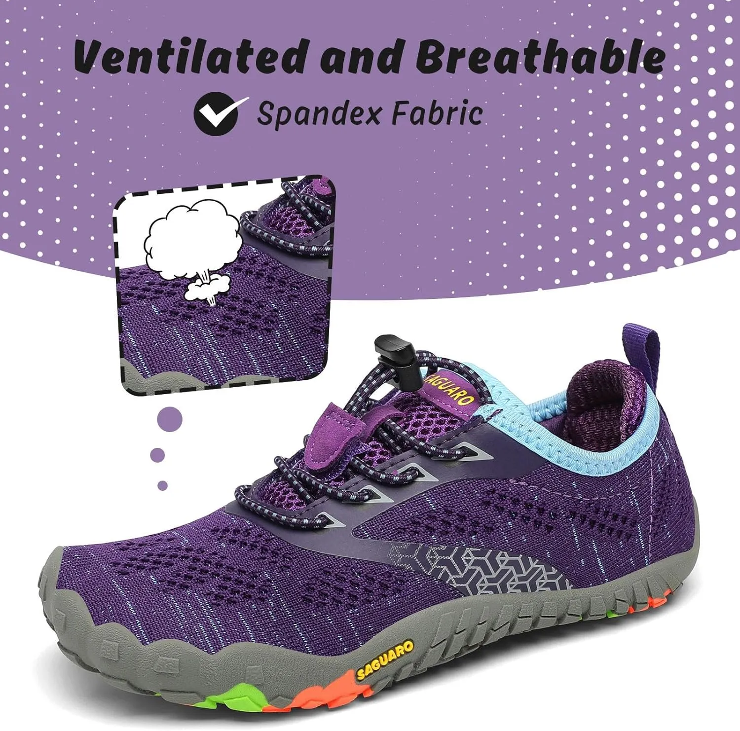 SAGUARO Kids' Barefoot Shoes Boys Girls Quick Dry Aqua Athletic Sneakers Lightweight Sport Footwear Toddler Water Shoes