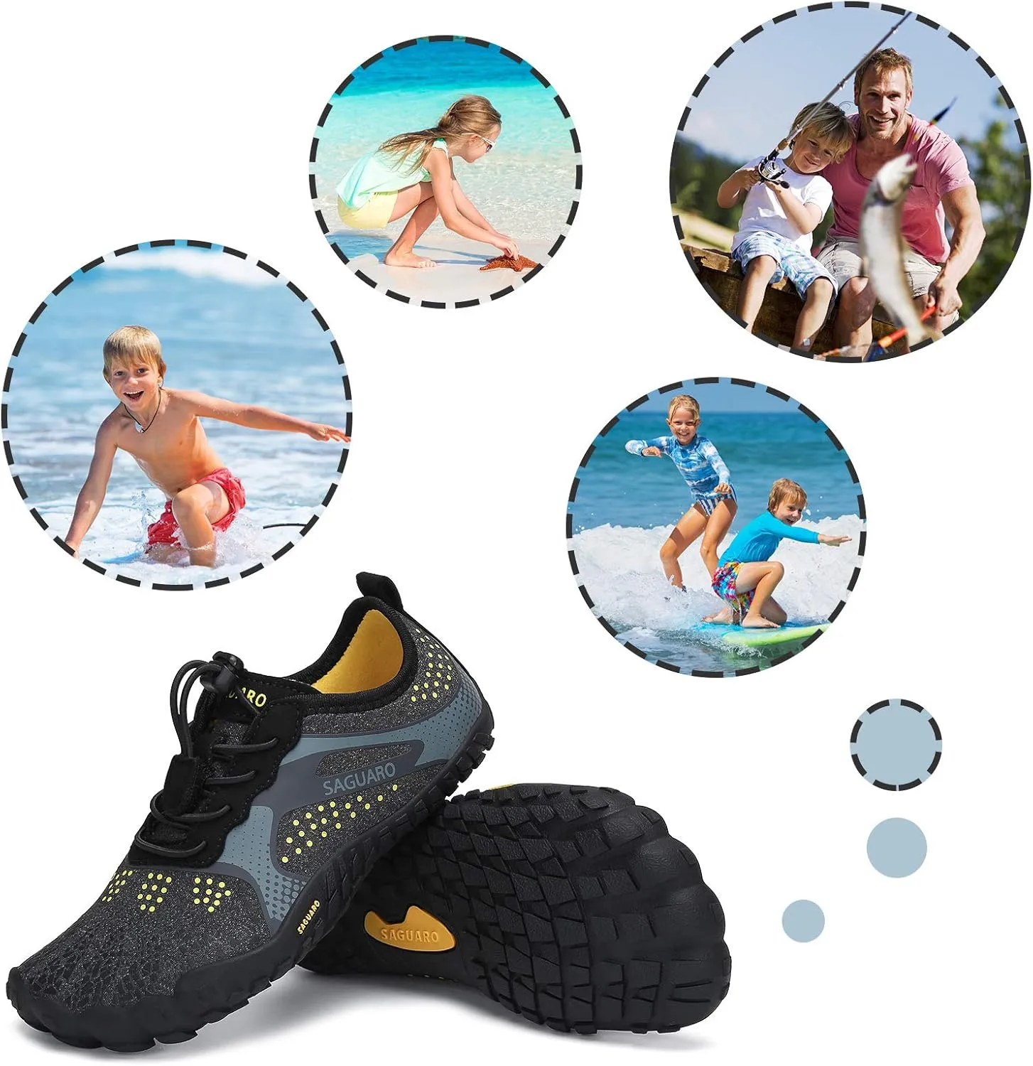 SAGUARO Kids' Barefoot Shoes Boys Girls Quick Dry Aqua Athletic Sneakers Lightweight Sport Footwear Toddler Water Shoes