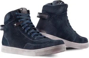 SHIMA SX-2 EVO Men's Motorcycle Shoes/Boots: Reinforced Leather, 4 Colors, TPU & ArmorPlus Ankle Safety, Breathable Suede & 3D Mesh, Anti-Slip Sole (Blue, 12)