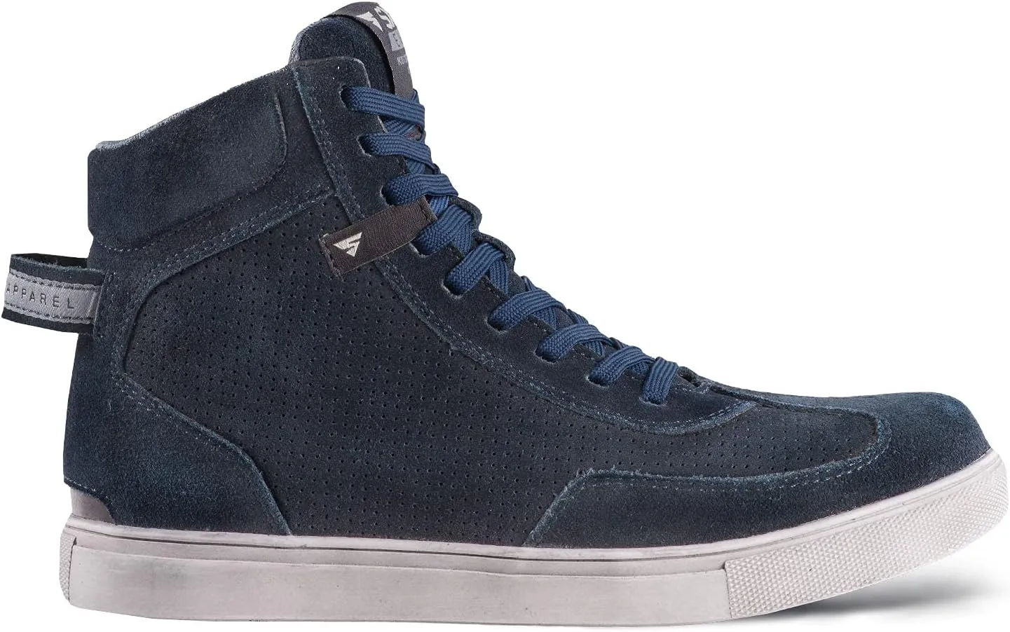 SHIMA SX-2 EVO Men's Motorcycle Shoes/Boots: Reinforced Leather, 4 Colors, TPU & ArmorPlus Ankle Safety, Breathable Suede & 3D Mesh, Anti-Slip Sole (Blue, 12)