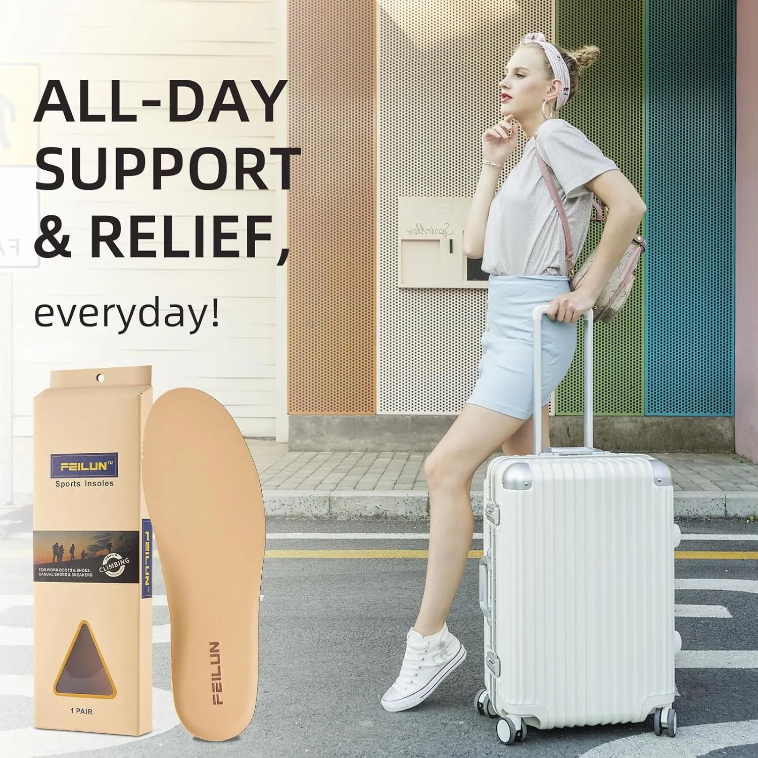 Shoe Inserts for Men and Womem Sport Shoe Insoles Memory Foam Insoles Excellent Shock Absorption and Cushioning for Feet Relief, Comfortable Insoles for All Day Energy in Running, Walking, and Work