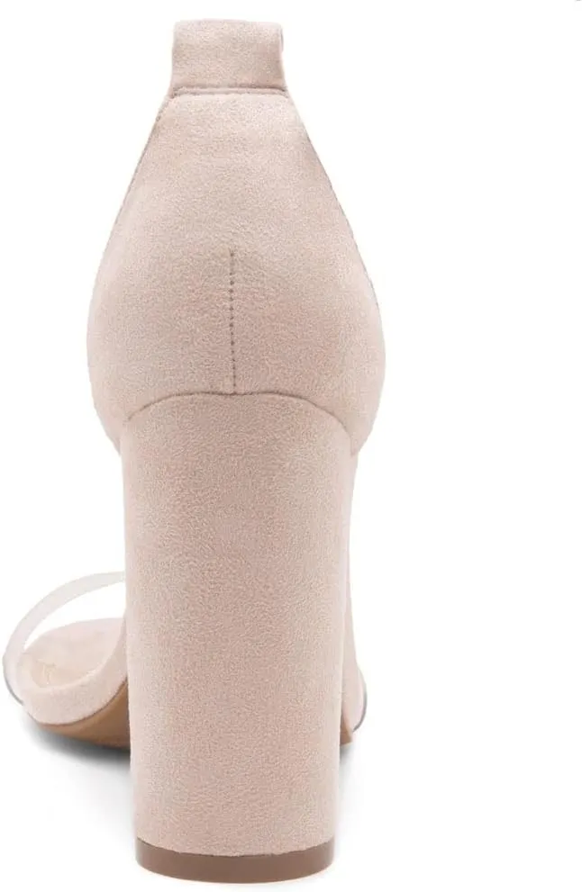 Shoe Land SL-ROSEMMINA Womens Strappy Heels Lace Up Heeled Sandals Open Toe Block Heeled Rhinestone Dress Pumps Shoes for Wedding Pomp Party