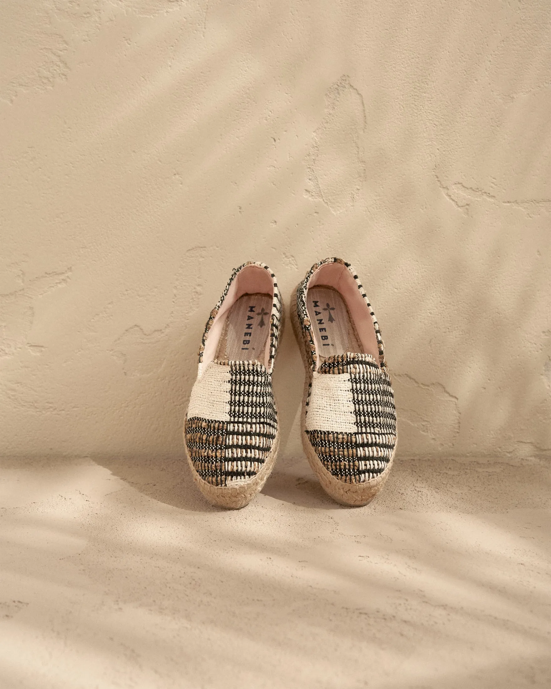 Silk And Cotton Patchwork Double Sole Espadrilles - G60D0 - Yucatán White Natural And Black