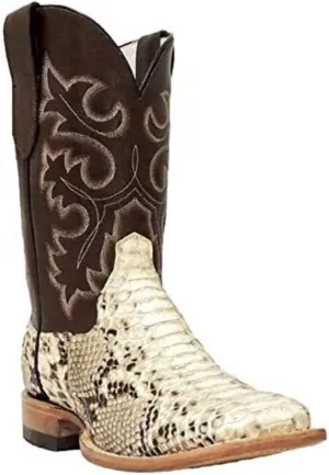 Snakeskin Square Toe Python Western Boots (7.5 D)