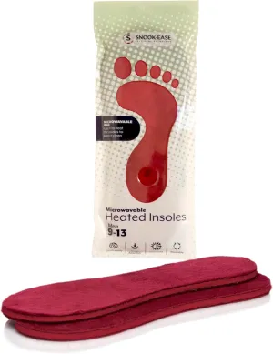 Snook Ease Heated Insoles Shoe Warmer Inserts - Foot & Toe Warmers for Winter, Microwavable Insoles for Men, Reheatable & Washable Fits All Footwear Slippers, Socks, Boots Cut to Size, Made in USA