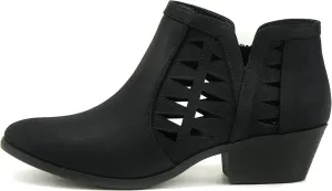 Soda Chance Women's Closed Toe Multi Strap Ankle Bootie