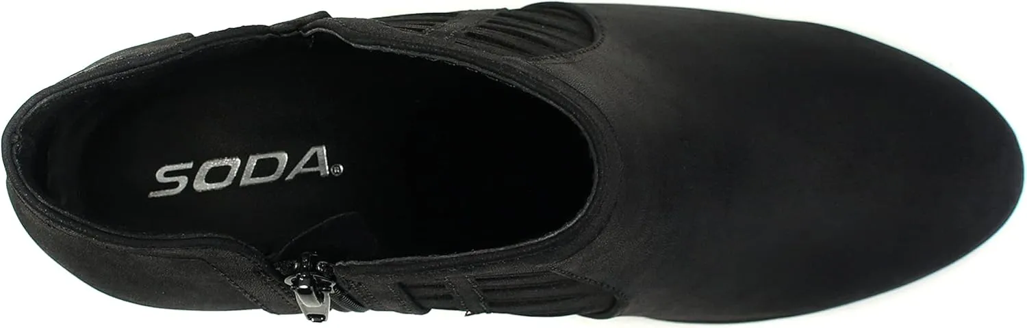 Soda Chance Women's Closed Toe Multi Strap Ankle Bootie