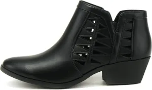 Soda Chance Women's Closed Toe Multi Strap Ankle Bootie