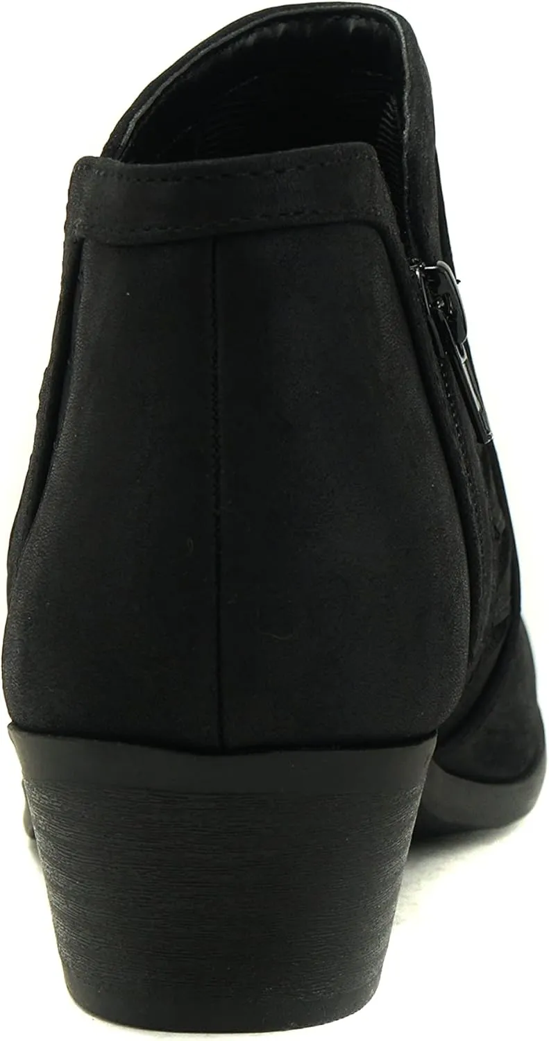 Soda Chance Women's Closed Toe Multi Strap Ankle Bootie