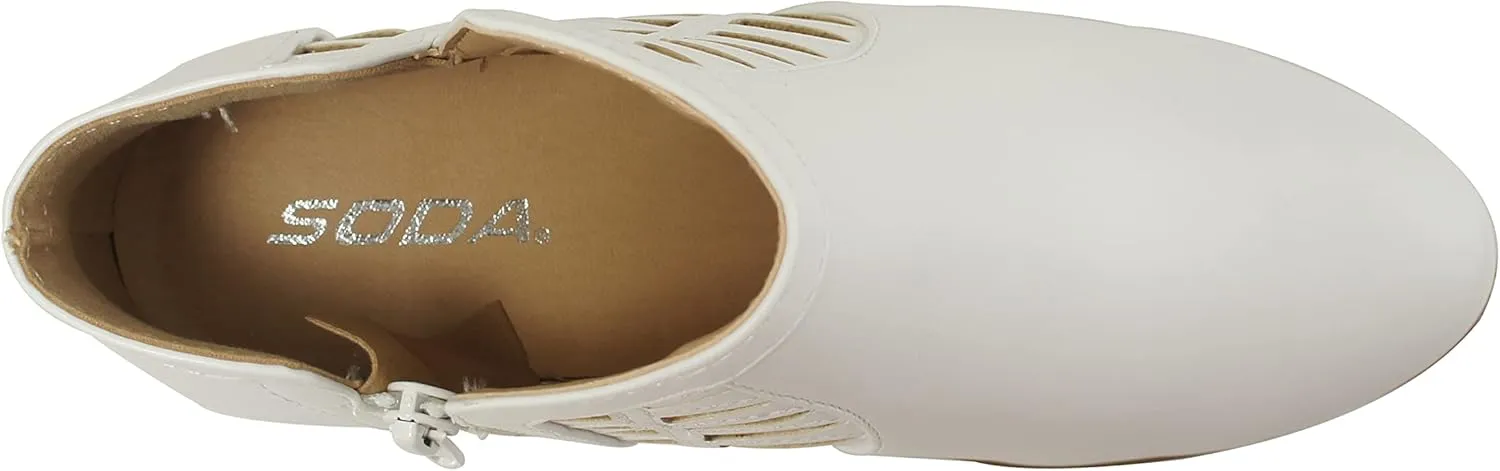 Soda Chance Women's Closed Toe Multi Strap Ankle Bootie