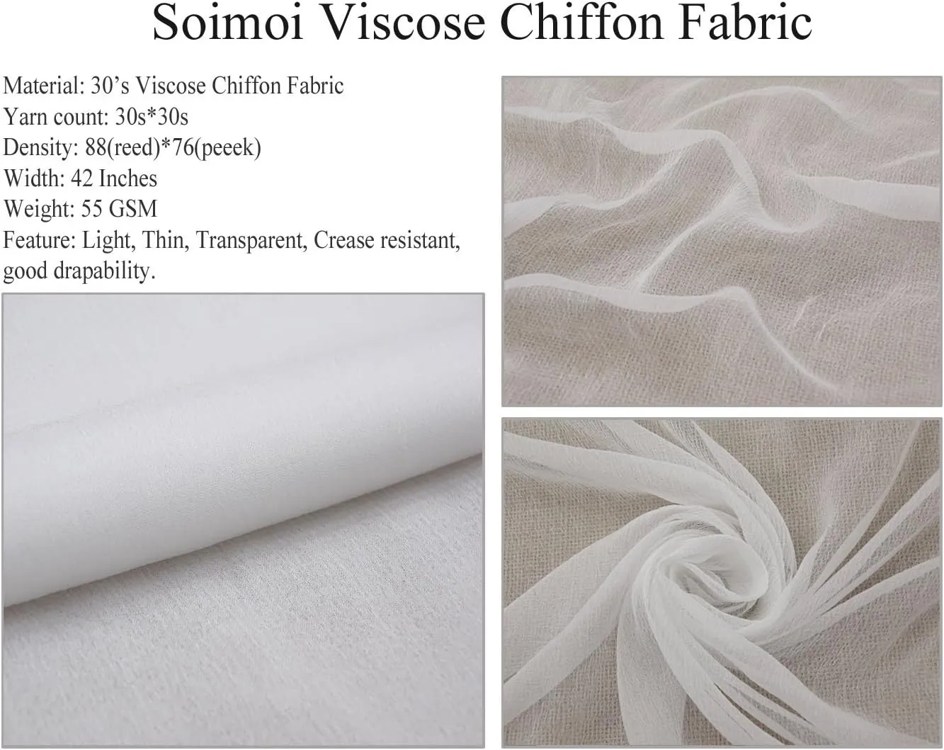 Soimoi Viscose Chiffon Fabric Umbrella,Boots & Handbag Fashion Print Fabric by The Yard 42 Inch Wide