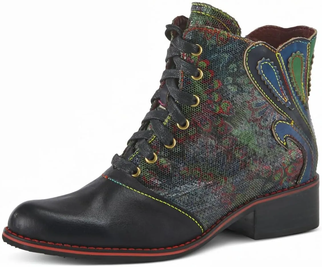 Spring Step L'Artiste Benatar Booties for Women - Ladies Western Bootie with Lace-Up and Zipper - Fasionable Ankle Boots for Womens