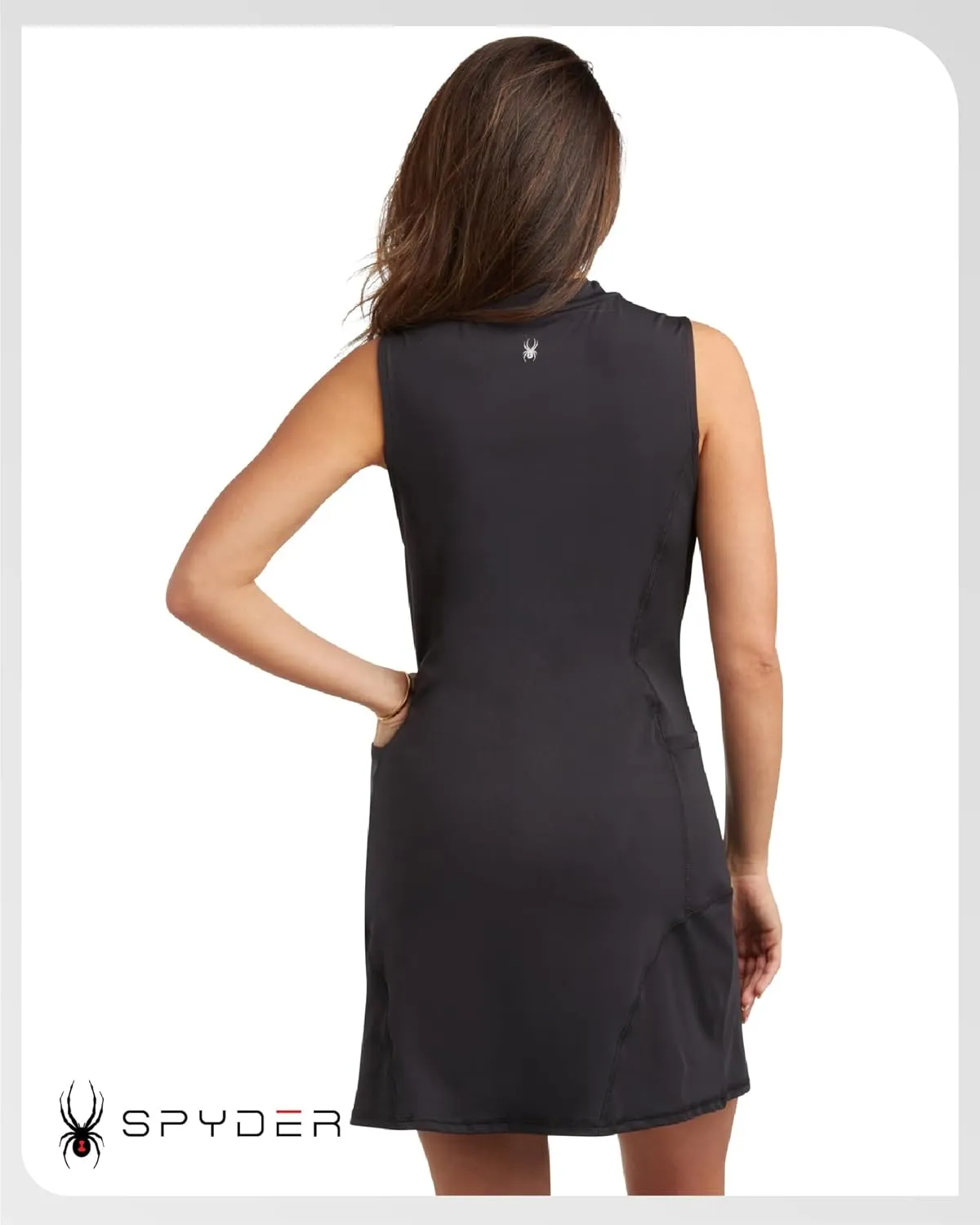 Spyder Womens Athletic Dress - Sleeveless Tennis Dress with Pockets, Quick-Dry Quarter Zip Golf Dresses for Women (S-XL)