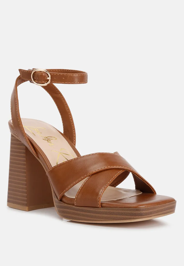 Stacked Block Heel Sandals