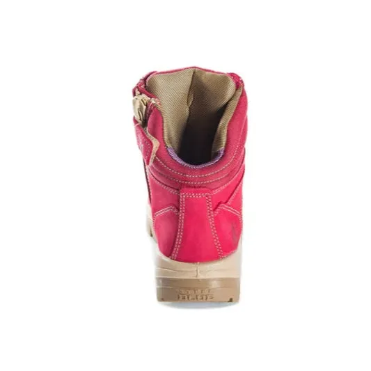 Steel Blue Women's Southern Cross Zip Ladies Steel Toe Nitrile Outsole Safety Boot - Pink