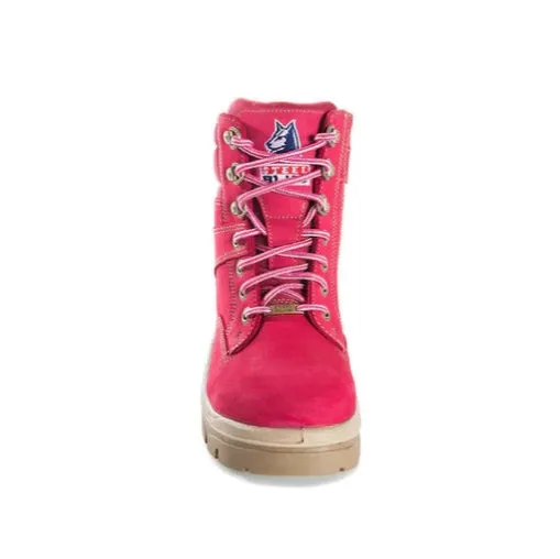 Steel Blue Women's Southern Cross Zip Ladies Steel Toe Nitrile Outsole Safety Boot - Pink