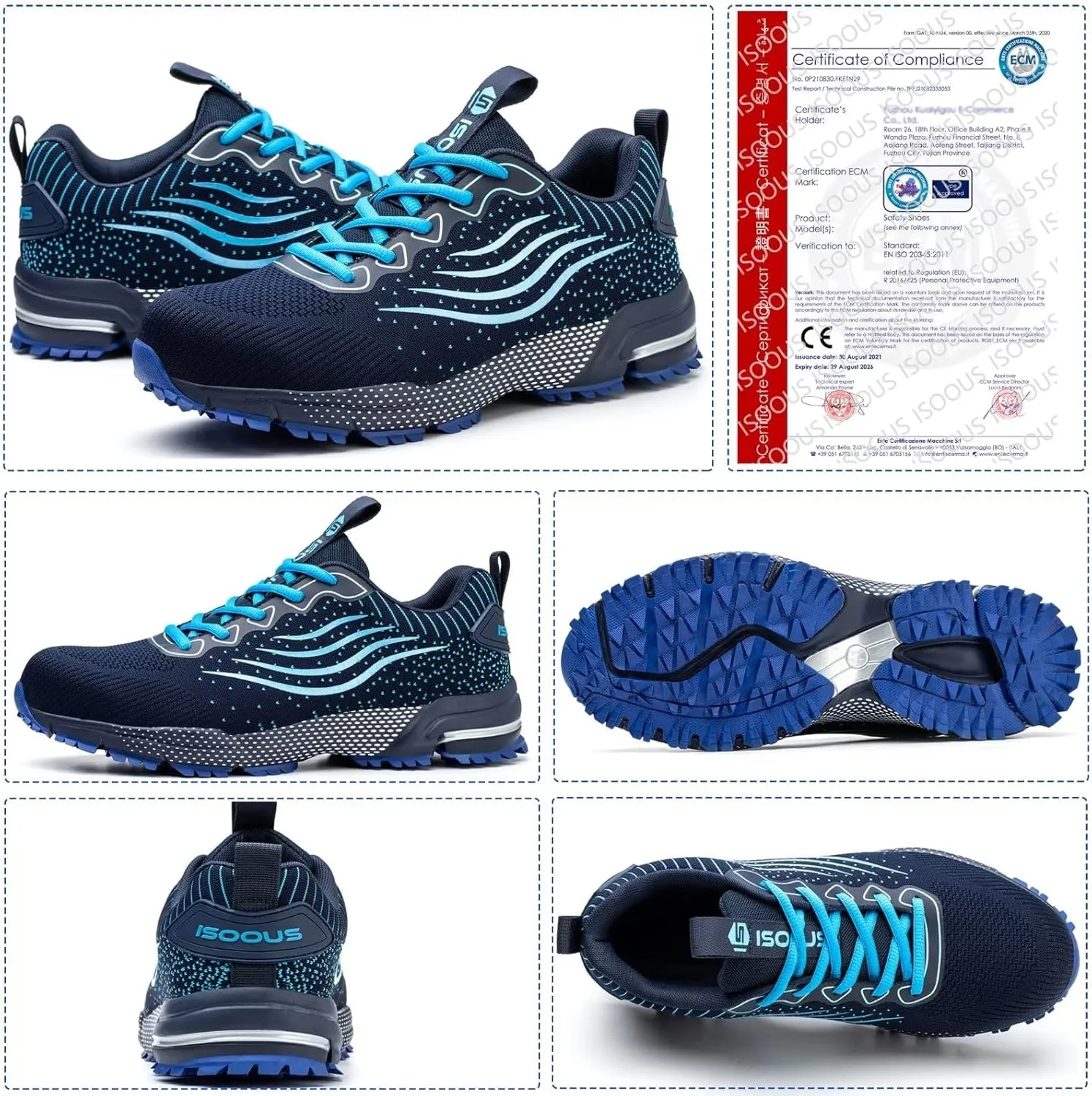 Steel Toe Shoes for Men Women Lightweight Safety Shoes Comfortable Cushion Steel Toe Sneakers Indestructible Work Shoes