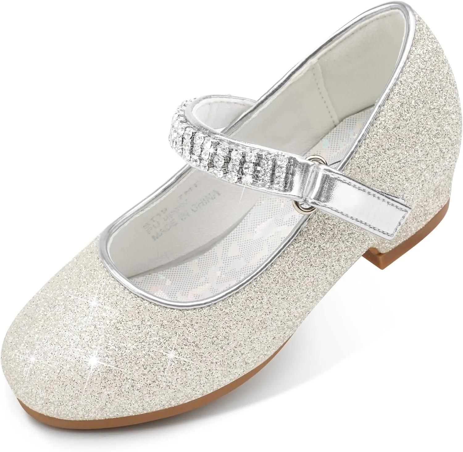 Stelle Girls Dress Shoes Toddler White Flower Girl Low Heels Mary Jane Flat for School Uniform Wedding(Little/Big Kid)